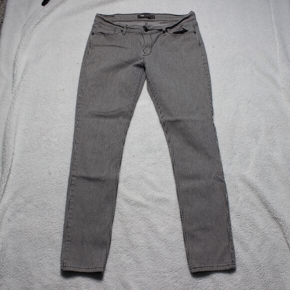 Levi’s 524 Skinny Jeans W31 L32 Women Black White Pinstripe Stretch Denim - Picture 6 of 10